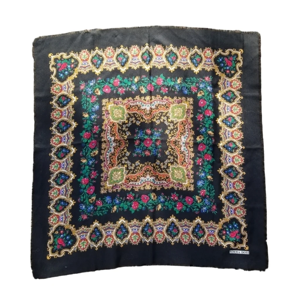 NORMA DORI VINTAGE PAISLEY & FLORAL SCARF